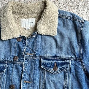 ⭐️SOLD!⭐️Aeropostale Mens MEDIUM Denim Sherpa-Lined Trucker Jacket